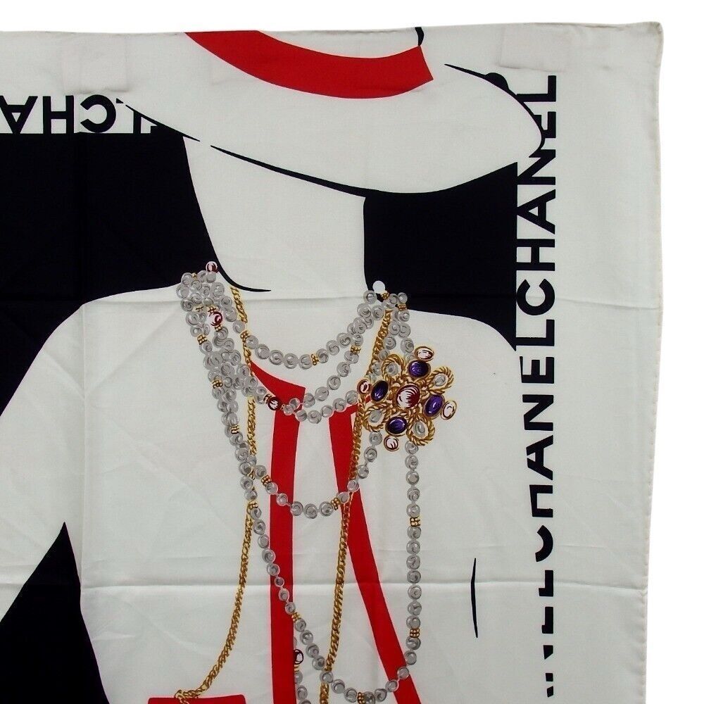 CHANEL Vintage Silk CoCo Mademoiselle Silhouette Scarf - Picture 3 of 8